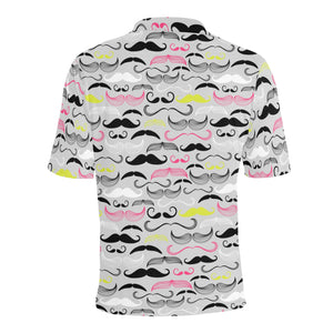 Mustache Beard Pattern Print Design 02 Men's All Over Print Polo Shirt