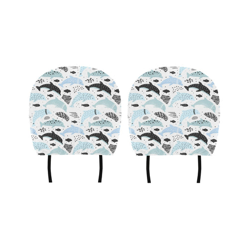 Cute dolphins Childish Style pattern Car Headrest Cover