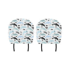 Cute dolphins Childish Style pattern Car Headrest Cover