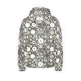 Gear Pattern Print Design 02 Kids' Boys' Girls' Padded Hooded Jacket