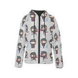 Cute ninja pattern Women's Padded Hooded Jacket