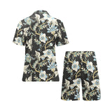 Indian Batik Style pattern Men's V-Neck Short Pajama Set