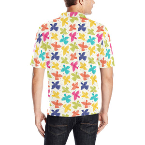 Pigeon Pattern Print Design 01 Men's All Over Print Polo Shirt