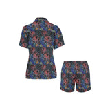 Octopus sea wave tropical fishe pattern Women's V-Neck Short Pajama Set