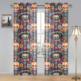 Sugar skulls flower maxican pattern Gauze Curtain
