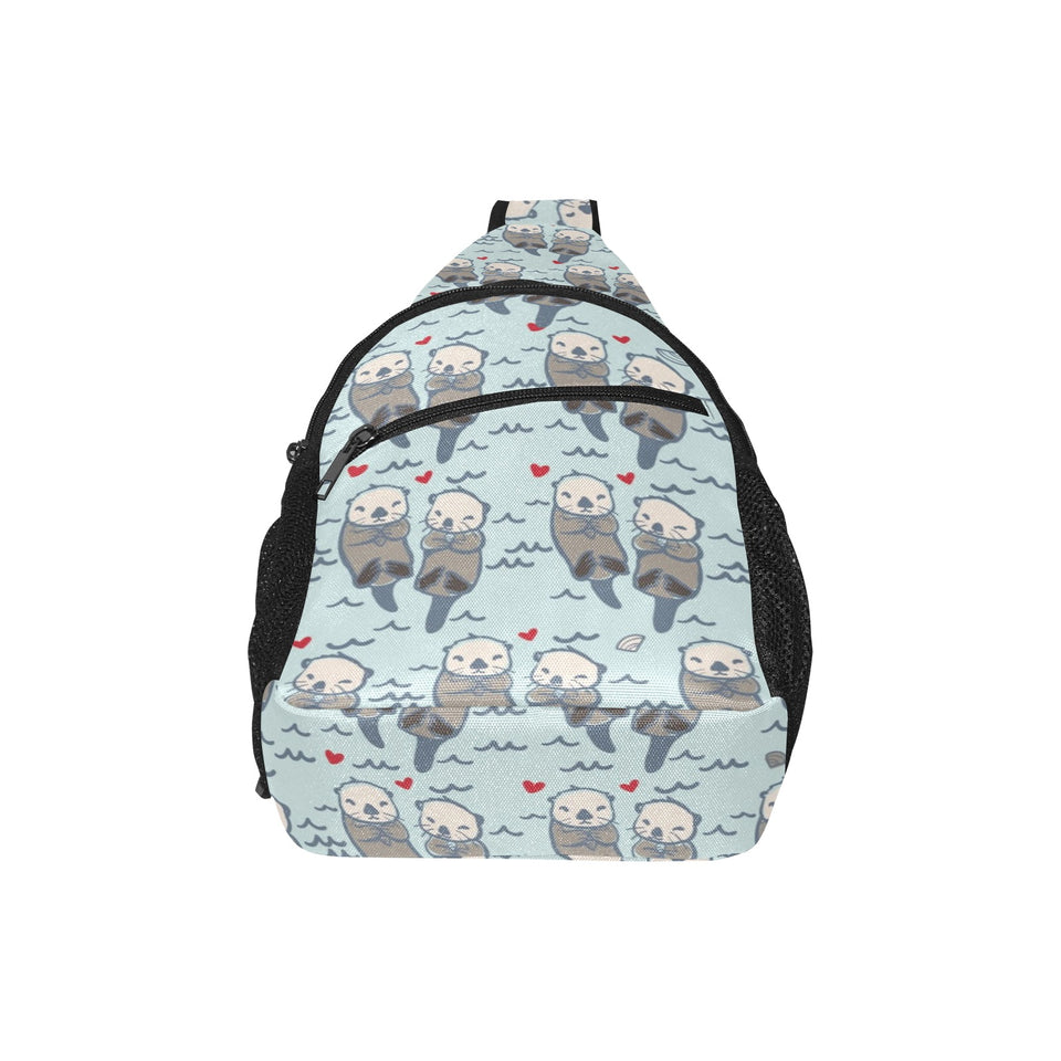 Lovely Sea Otter Pattern All Over Print Chest Bag