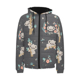Cute koala pattern Men's Padded Hooded Jacket