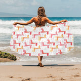 Giraffe Pattern Print Design 03 Beach Towel