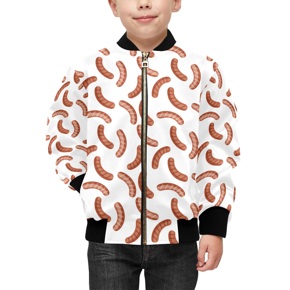 Sausage Pattern Print Design 04 Kids' Boys' Girls' Bomber Jacket