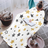 hand drawn gold black star pattern Blanket Robe with Sleeves