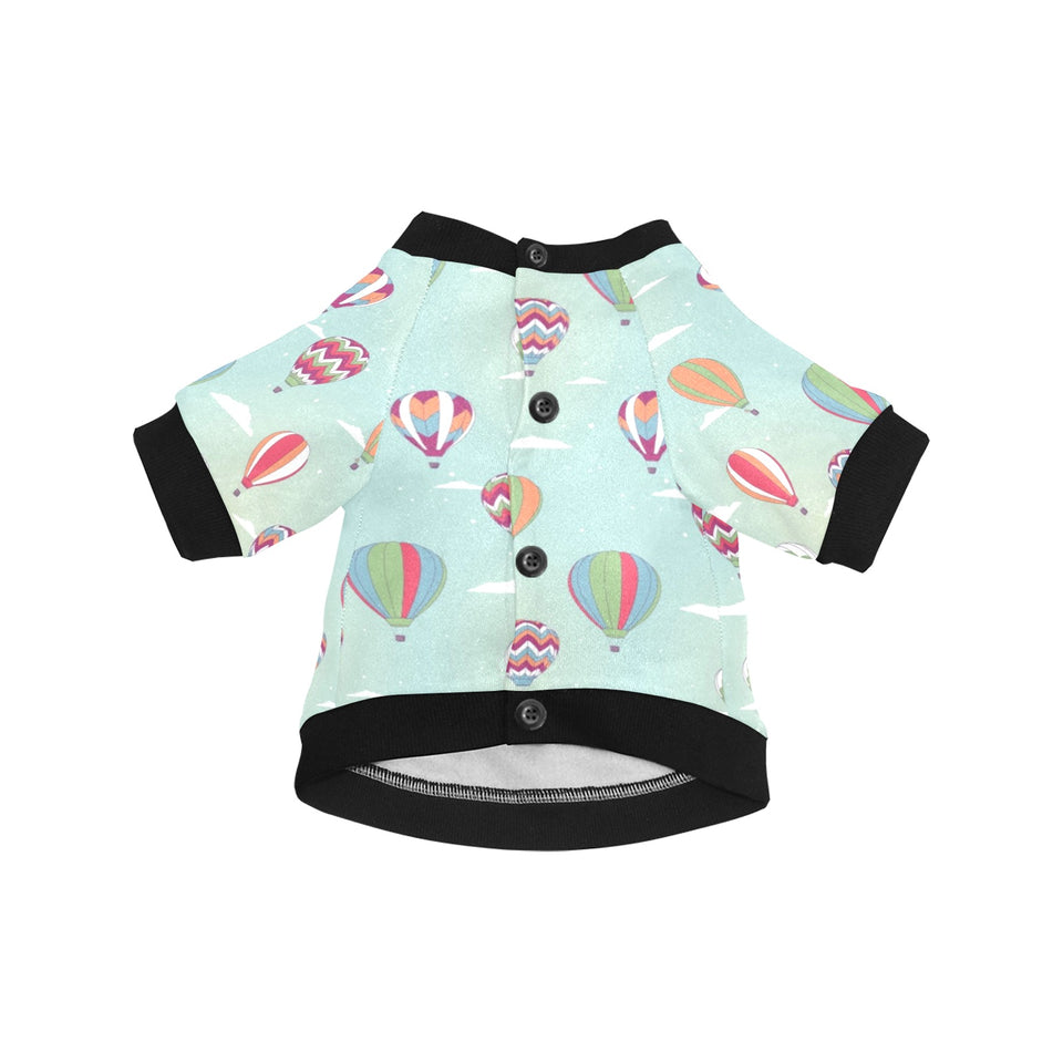 Hot Air Balloon design Pattern All Over Print Pet Dog Round Neck Fuzzy Shirt