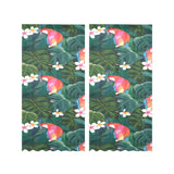 Parrot Palm tree leaves flower hibiscus pattern Gauze Curtain