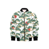 Bonsai red sun japanese pattern Kids' Boys' Girls' Bomber Jacket