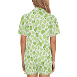 Lime design pattern Women's V-Neck Short Pajama Set