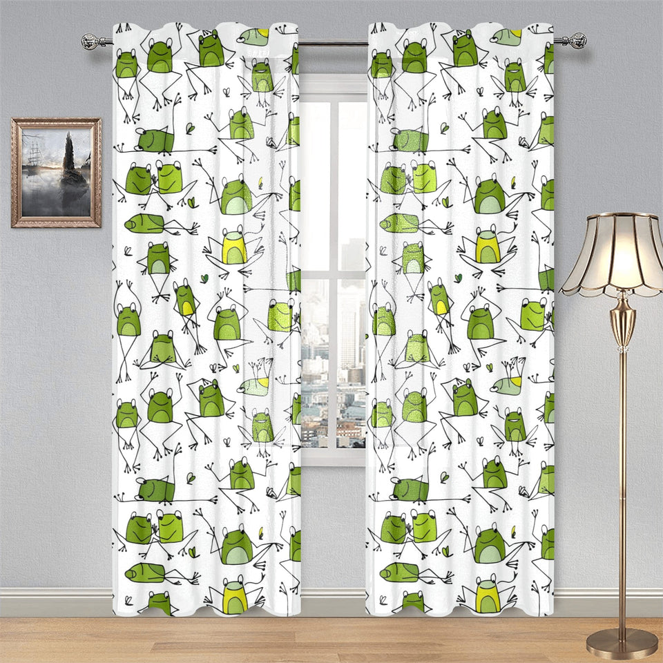 Sketch funny frog pattern Gauze Curtain