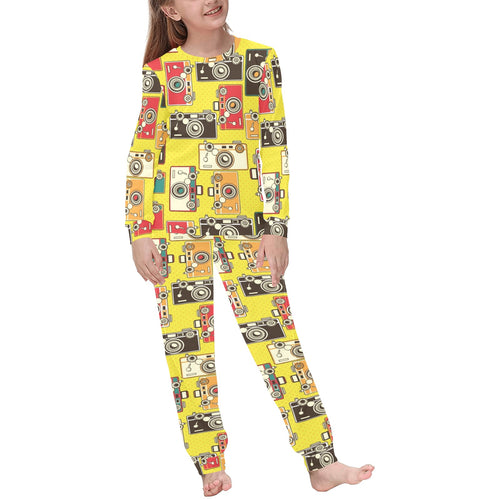 Camera Pattern Print Design 02 Kids' Boys' Girls' All Over Print Pajama Set