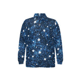 Night sky star pattern Men's Long Sleeve Polo Shirt