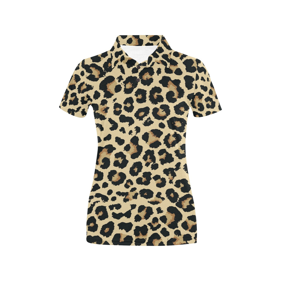 Leopard print design pattern Women's All Over Print Polo Shirt
