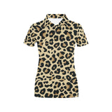Leopard print design pattern Women's All Over Print Polo Shirt