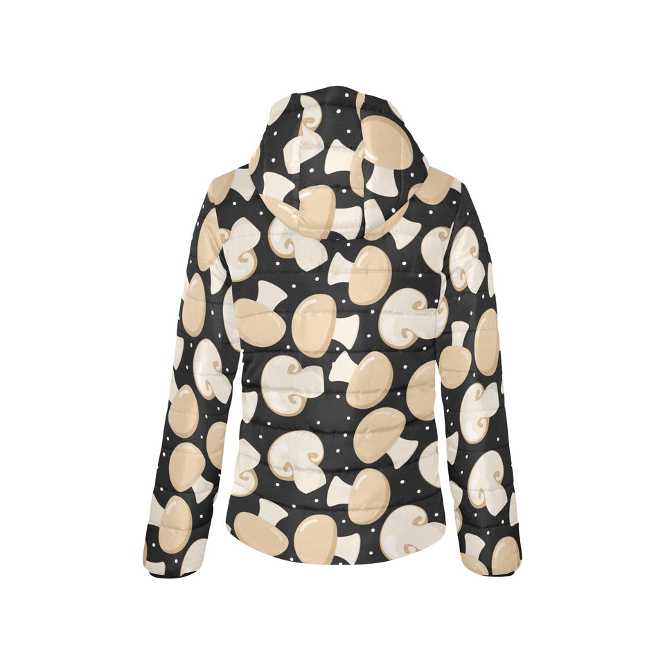 Champignon mushroom pattern Women's Padded Hooded Jacket