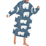 polar bear mother her child pattern Blanket Robe with Sleeves
