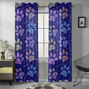Dog Paws Pattern Print Design 02 Gauze Curtain