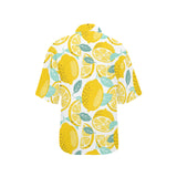 lemon design pattern Women's All Over Print Hawaiian Shirt