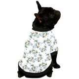 Peacock feather pattern All Over Print Pet Dog Round Neck Fuzzy Shirt