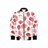 watercolor hand drawn beautiful strawberry pattern Kids' Boys' Girls' Bomber Jacket