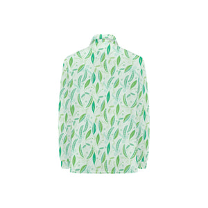 Green Peas Pattern Print Design 01 Women's Long Sleeve Polo Shirt