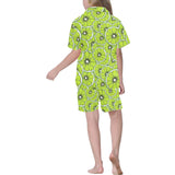 Slices of Lime design pattern Kids' Boys' Girls' V-Neck Short Pajama Set