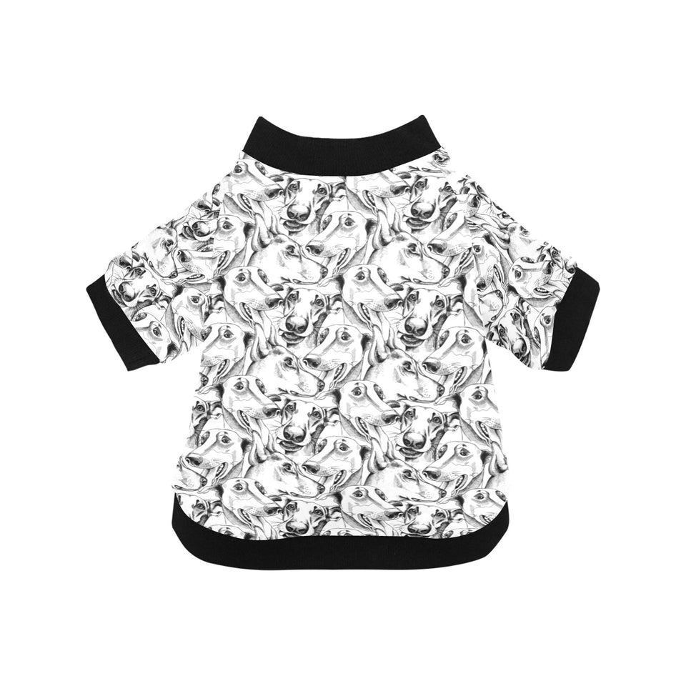 Greyhound Pattern Print Design 01 All Over Print Pet Dog Round Neck Fuzzy Shirt