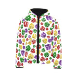 Dice Pattern Print Design 03 Kids' Boys' Girls' Padded Hooded Jacket