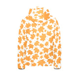 Orange Maple Leaf pattern Kids' Boys' Girls' Padded Hooded Jacket