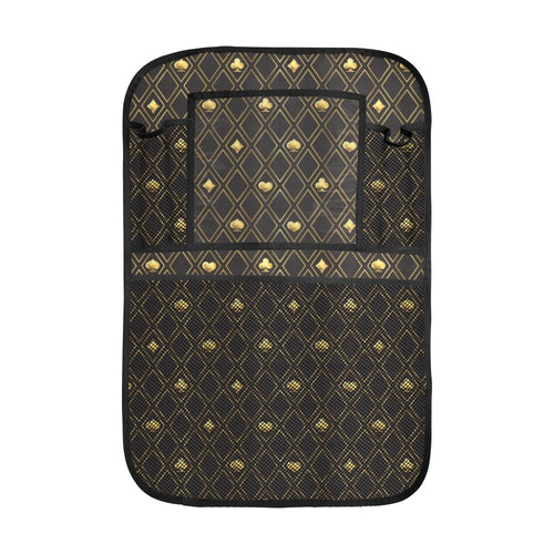 Casino Cards Suits Pattern Print Design 01 Car Seat Back Organizer