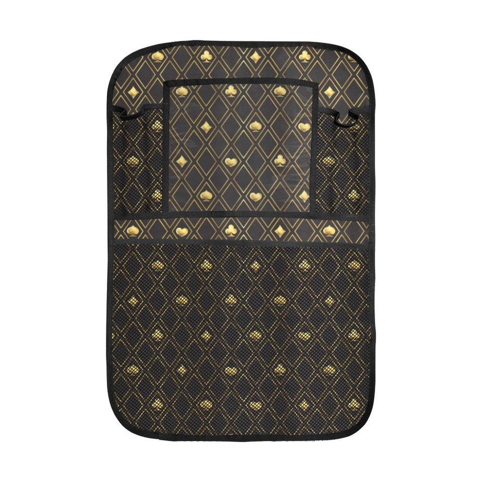 Casino Cards Suits Pattern Print Design 01 Car Seat Back Organizer