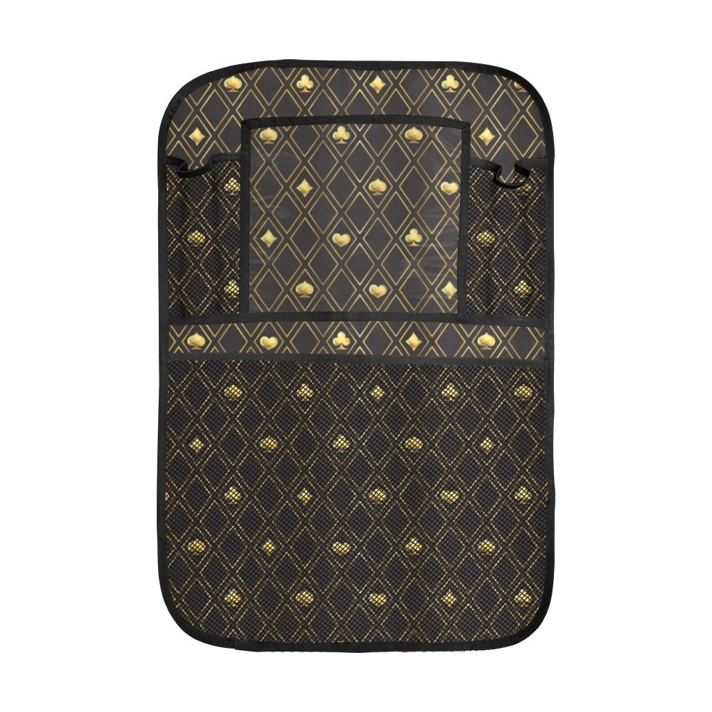 Casino Cards Suits Pattern Print Design 01 Car Seat Back Organizer