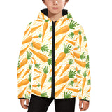 Carrot Pattern Print Design 01 Kids' Boys' Girls' Padded Hooded Jacket