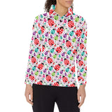 Ladybug Pattern Print Design 03 Women's Long Sleeve Polo Shirt