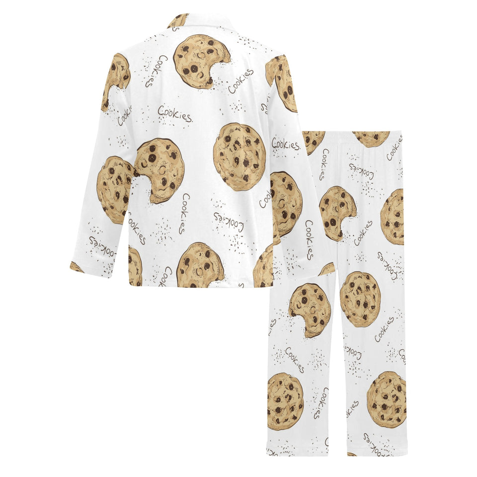 Sketch style cookie pattern Men's Long Pajama Set