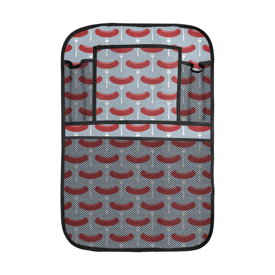 Sausage Pattern Print Design 01 Car Seat Back Organizer