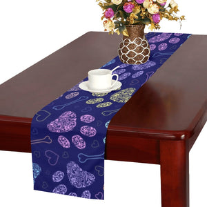 Dog Paws Pattern Print Design 02 Table Runner