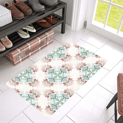 Square floral indian flower pattern Doormat