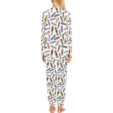 Skate Board Pattern Print Design 05 Women's All Over Print Pajama Set