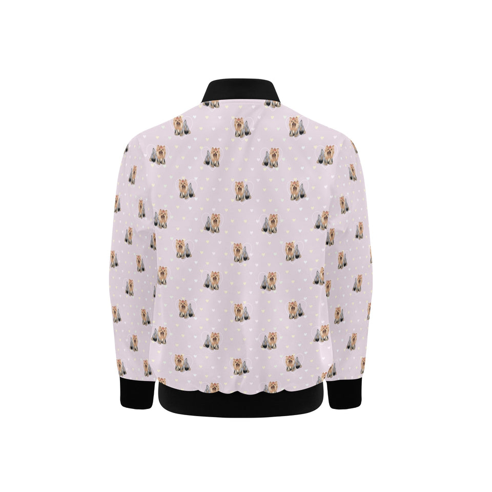 Yorkshire Terrier Pattern Print Design 02 Kids' Boys' Girls' Bomber Jacket