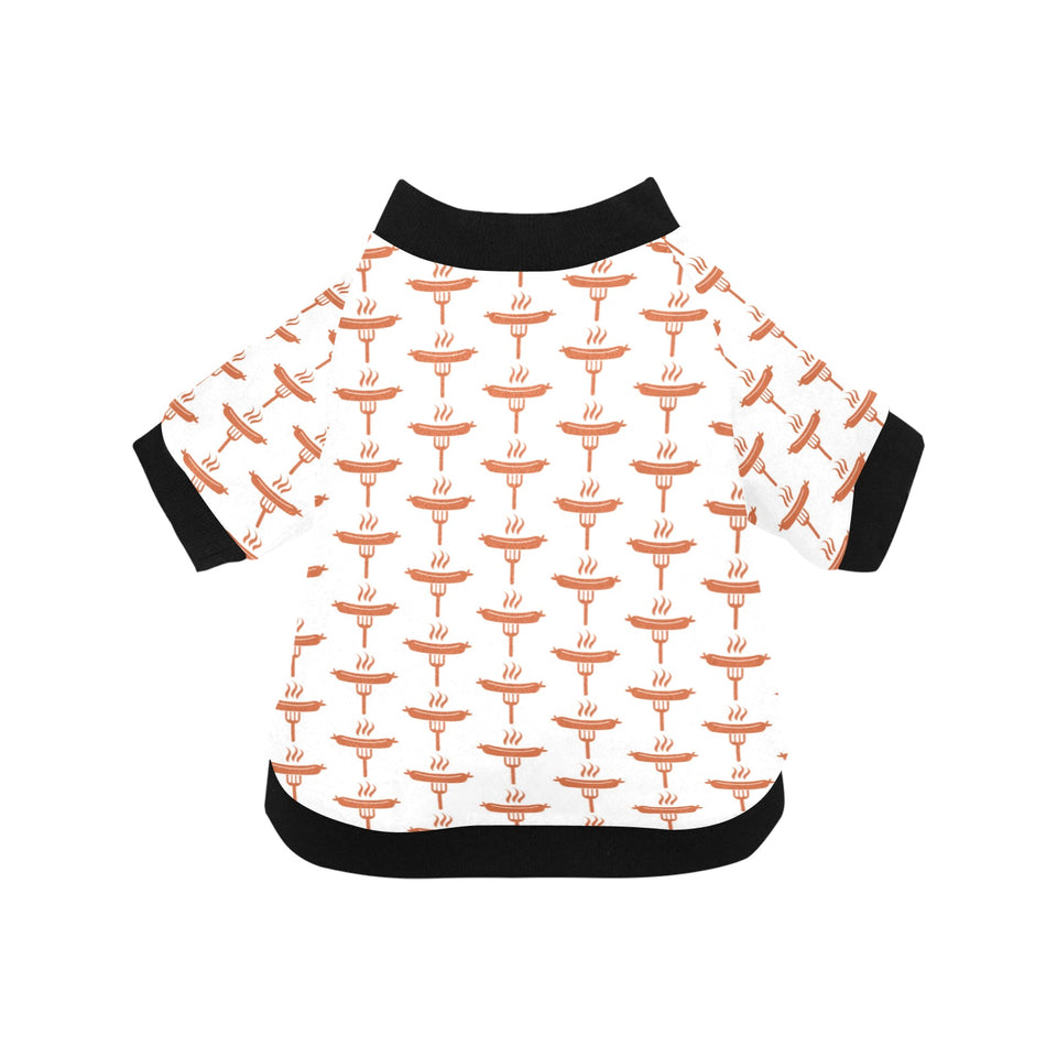 Sausage Pattern Print Design 05 All Over Print Pet Dog Round Neck Fuzzy Shirt