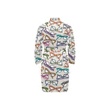 Sun Glasses Pattern Print Design 01 Men's Long Sleeve Belted Night Robe