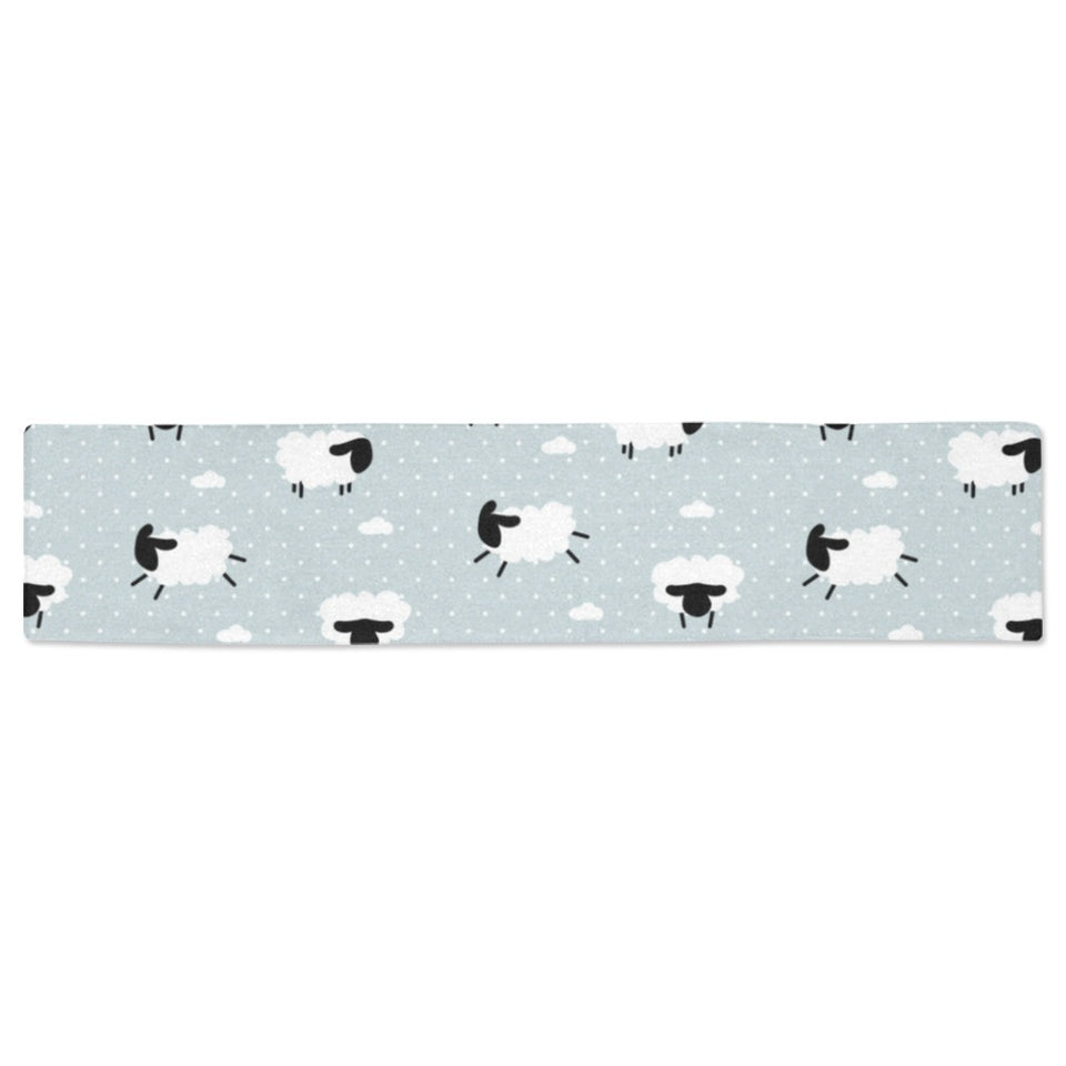 Sheep polka dot cloud pattern Table Runner