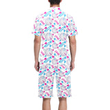 Darts Pattern Print Design 01 Men's V-Neck Short Pajama Set