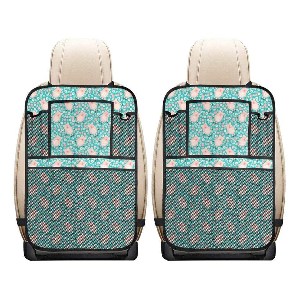 Pig Pattern Print Design 01 Car Seat Back Organizer